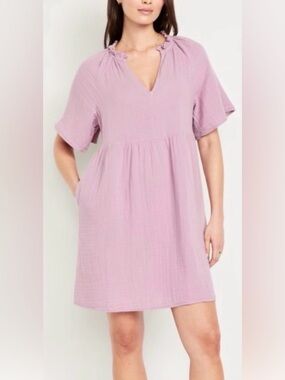 Old Navy Gauze Short Sleeve Swing Dress M